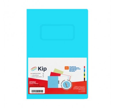 Folder Kip con palanca tamaño oficio azul claro con 4 piezas