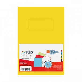 Folder Kip con palanca tama&ntilde;o oficio amarillo con 4 piezas