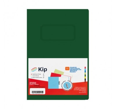 Folder Kip con palanca tamaño oficio verde obscuro con 4 piezas