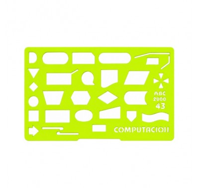 Gioser fluorescente Stencil 43 computacion con 5 piezas