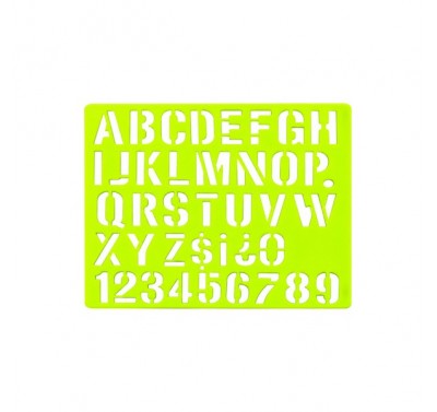 Gioser fluorescente Stencil 01 letra Gotica 10 mm  con 10 piezas