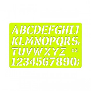 Gioser fluorescente Stencil 02 letra Gotica inclinada 9 mm con 10 piezas