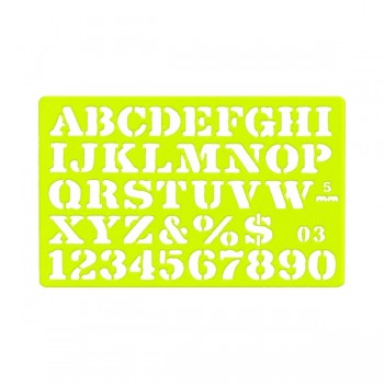 Gioser fluorescente Stencil 03 letra romana 5 mm con 10 piezas