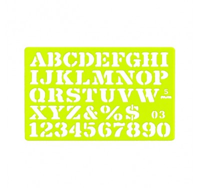 Gioser fluorescente Stencil 03 letra romana 5 mm con 10 piezas