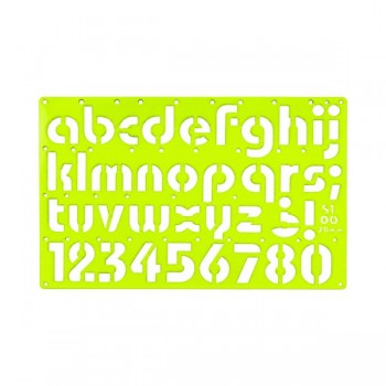 Gioser fluorescente Stencil 09 oval minusculas con 5 piezas