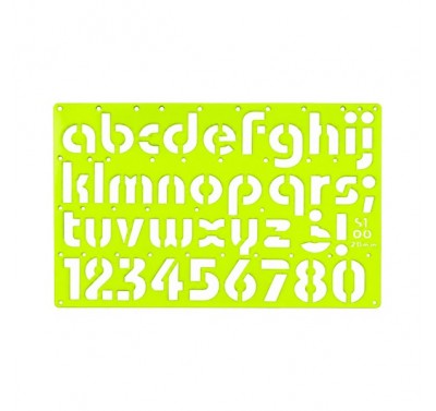 Gioser fluorescente Stencil 09 oval minusculas con 5 piezas