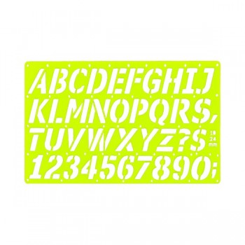 Gioser fluorescente Stencil 10 letra gotica inclinada 24 mm con 5 piezas