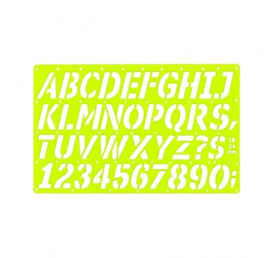 Gioser fluorescente Stencil 10 letra gotica inclinada 24 mm con 5 piezas