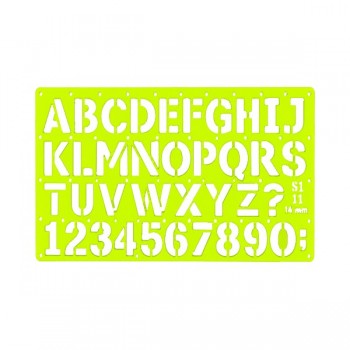 Gioser fluorescente Stencil 11 letra gotica 24 mm con 5 piezas