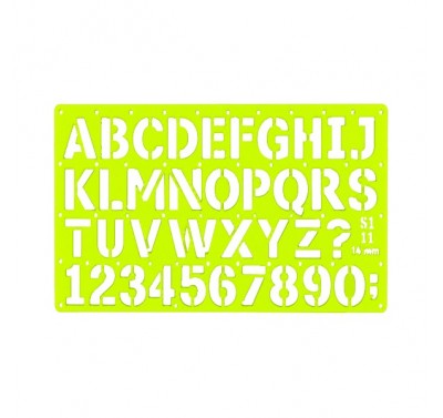 Gioser fluorescente Stencil 11 letra gotica 24 mm con 5 piezas