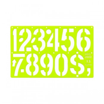 Gioser fluorescente Stencil 13 de numeros 65 mm con 5 piezas