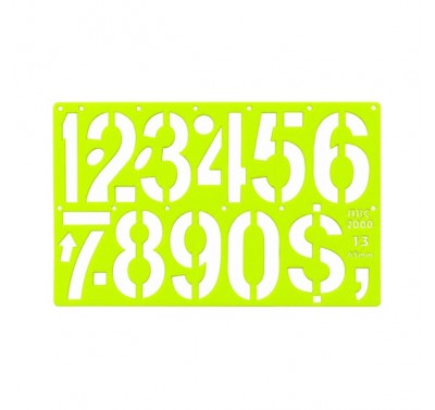 Gioser fluorescente Stencil 13 de numeros 65 mm con 5 piezas