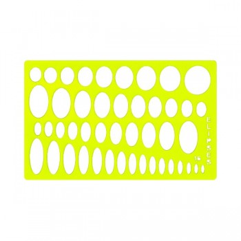 Gioser fluorescente Stencil 16 de elipses con 5 piezas