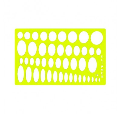 Gioser fluorescente Stencil 16 de elipses con 5 piezas