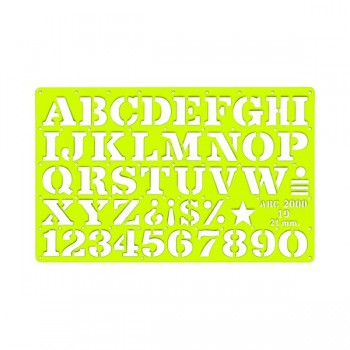 Gioser fluorescente Stencil 19 letra romana 21 mm con 5 piezas