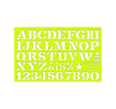 Gioser fluorescente Stencil 19 letra romana 21 mm con 5 piezas