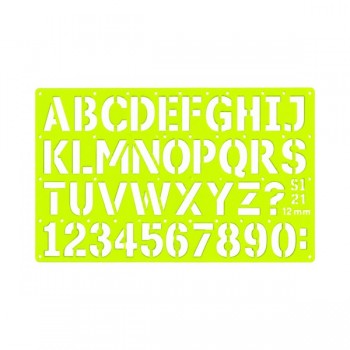 Gioser fluorescente Stencil 21 letra gotica 12 mm con 10 piezas