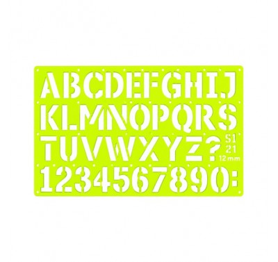 Gioser fluorescente Stencil 21 letra gotica 12 mm con 10 piezas