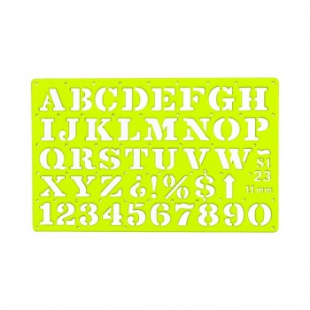 Gioser fluorescente Stencil 23 letra romana 10 mm con 10 piezas