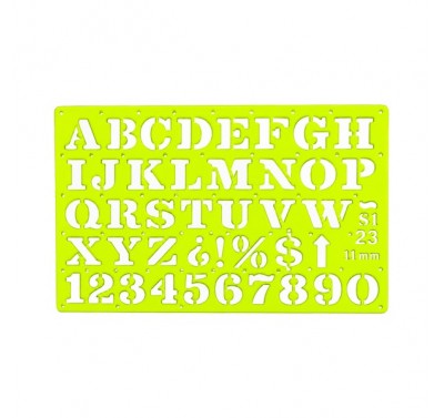 Gioser fluorescente Stencil 23 letra romana 10 mm con 10 piezas