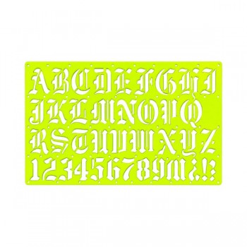 Gioser fluorescente Stencil 26 letra gotica inglesa 30 mm con 5 piezas