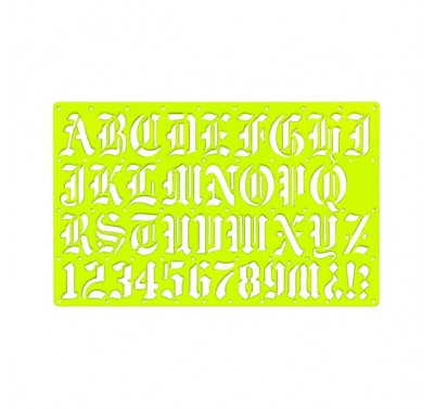 Gioser fluorescente Stencil 26 letra gotica inglesa 30 mm con 5 piezas