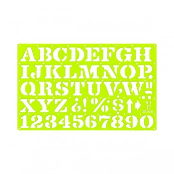 Gioser fluorescente Stencil 17 letra romana 30 mm con 5 piezas