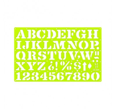 Gioser fluorescente Stencil 17 letra romana 30 mm con 5 piezas