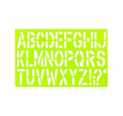 Gioser fluorescente Stencil 12 letra gotica 65 mm con 5 piezas