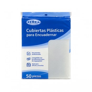 Pasta tama&ntilde;o carta Zebra plastico con 25 juegos