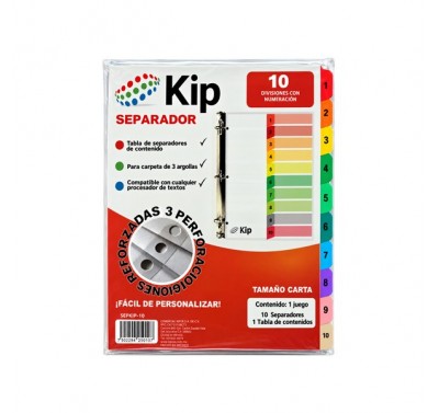 Separador Kip con 10 divisiones (sepkip-10)