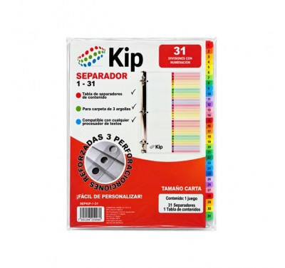 Separador Kip 1-31 divisiones (sepkip-1-31)