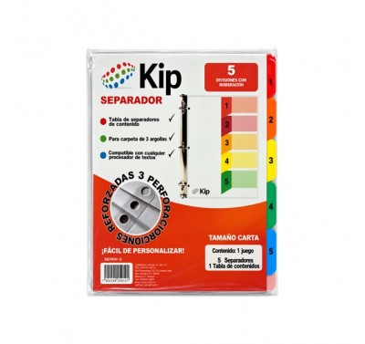 Separador Kip con 5 divisiones (sepkip-05)