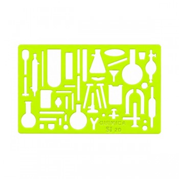 Gioser fluorescente Stencil 20 de quimica con 5 piezas