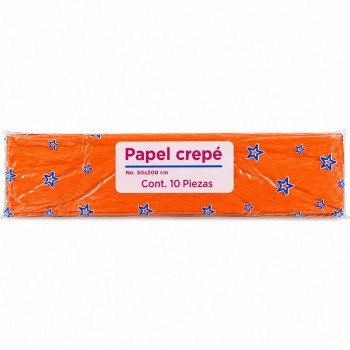Papel crepe Selanusa Mandarina con 10 piezas