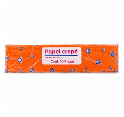 Papel crepe Selanusa Mandarina con 10 piezas