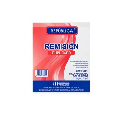 Remision 1/8 duplicado Republica 44 hojas