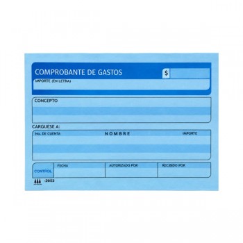 Comprobante gastos Republica 50 hojas (mod 2053)