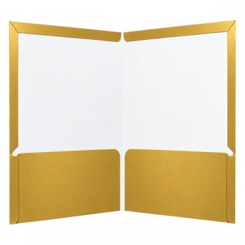 Folder oficio plastificado con 5 piezas oro