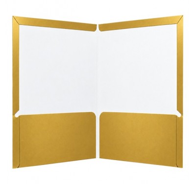 Folder oficio plastificado con 5 piezas oro
