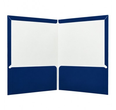 Folder carta plastificado con 5 piezas azul marino