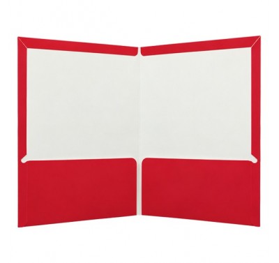 Folder carta plastificado con 5 piezas rojo