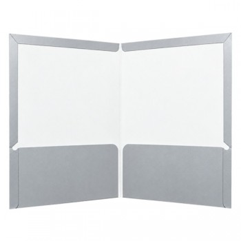 Folder tama&ntilde;o carta plastificado con 5 piezas plata