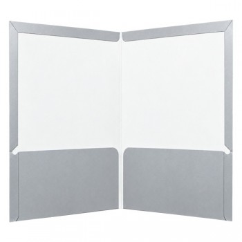 Folder oficio plastificado con 5 piezas plata