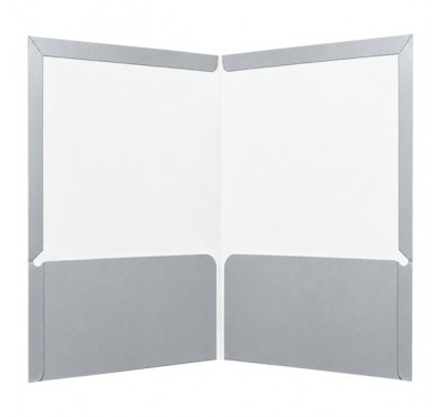 Folder oficio plastificado con 5 piezas plata