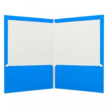 Folder carta plastificado con 5 piezas azul medio