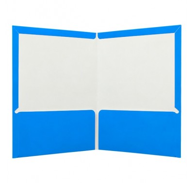 Folder carta plastificado con 5 piezas azul medio