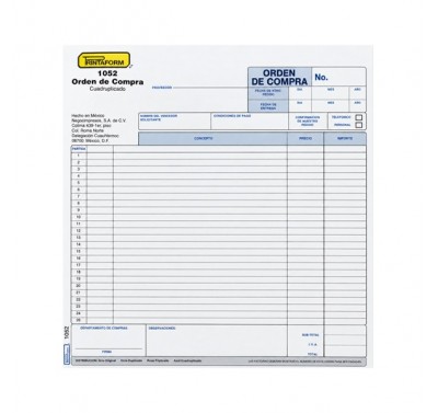 Orden compra cuadruple (1052) Printaform