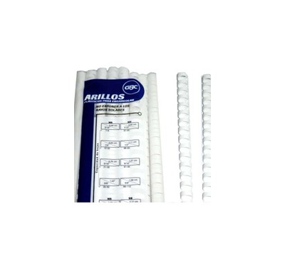 Arillo plastico GBC 5/16 blanco (21-35 hojas) con 25 piezas