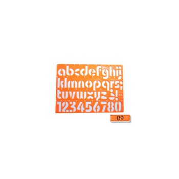 Gioser fluorescente Stencil 09 oval minusculas con 5 piezas